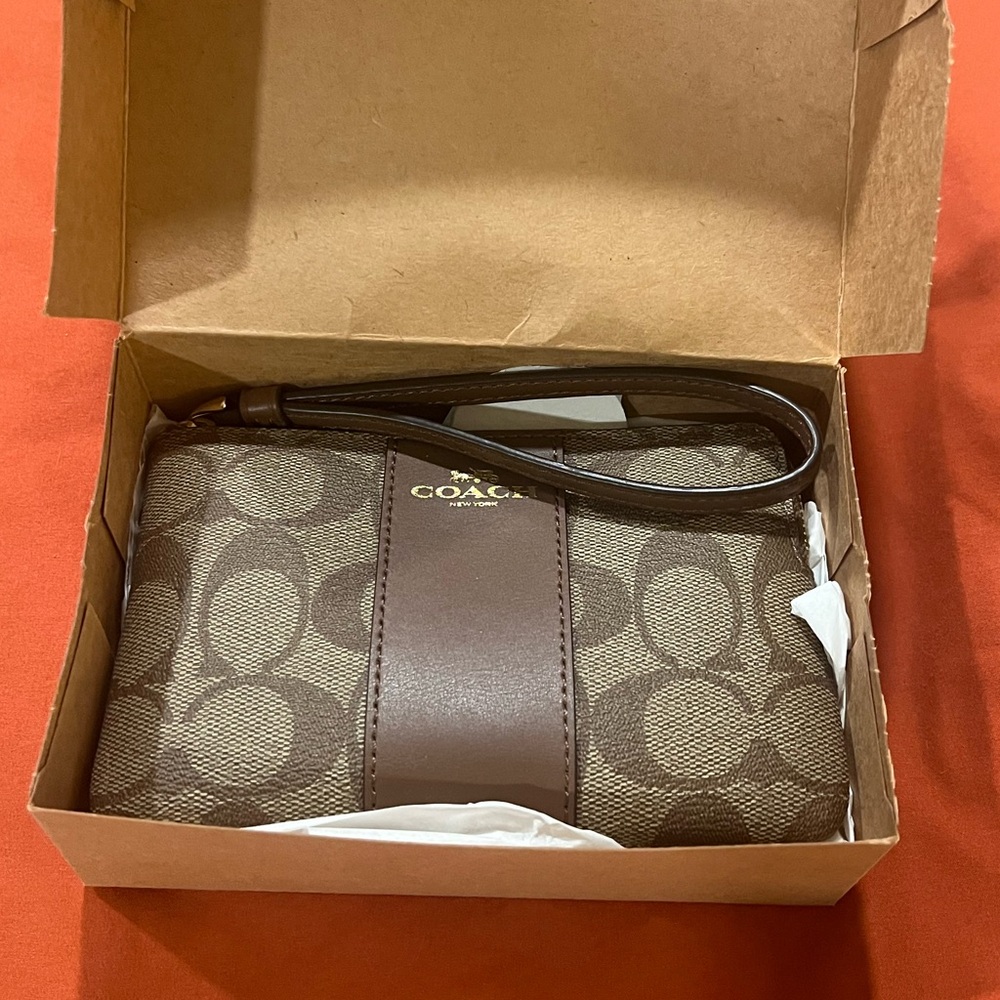 NWT Coach Brown Wristlet
